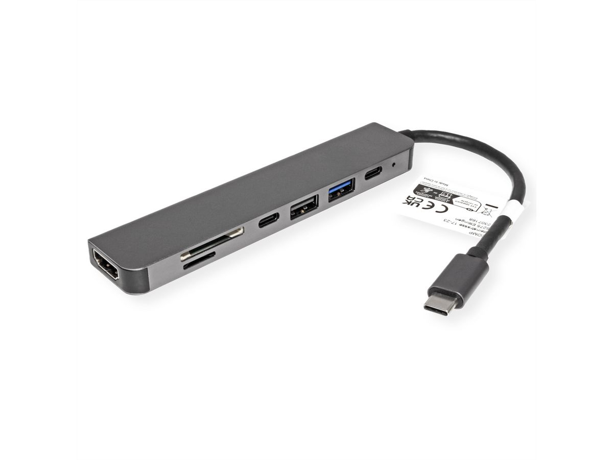 VALUE 12.99.1136 Dockingstation USB-C HDMI 4K Schwarz, Grau