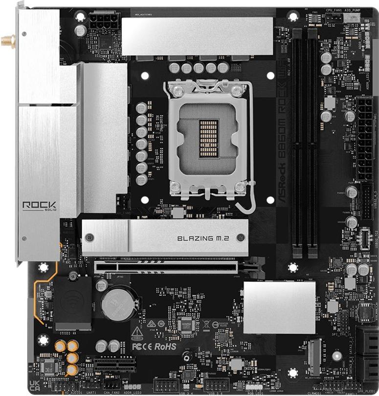 ASRock B860M Rock WiFi Mainboard micro ATX LGA1851 Intel B860 DDR5 WiFi 6E 2.5G LAN
