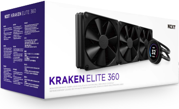 NZXT Kraken Elite 360 Prozessor All-in-One-Flüssigkeitskühler 12 cm Schwarz 1 Stück(e) (RL-KN36E-B1)