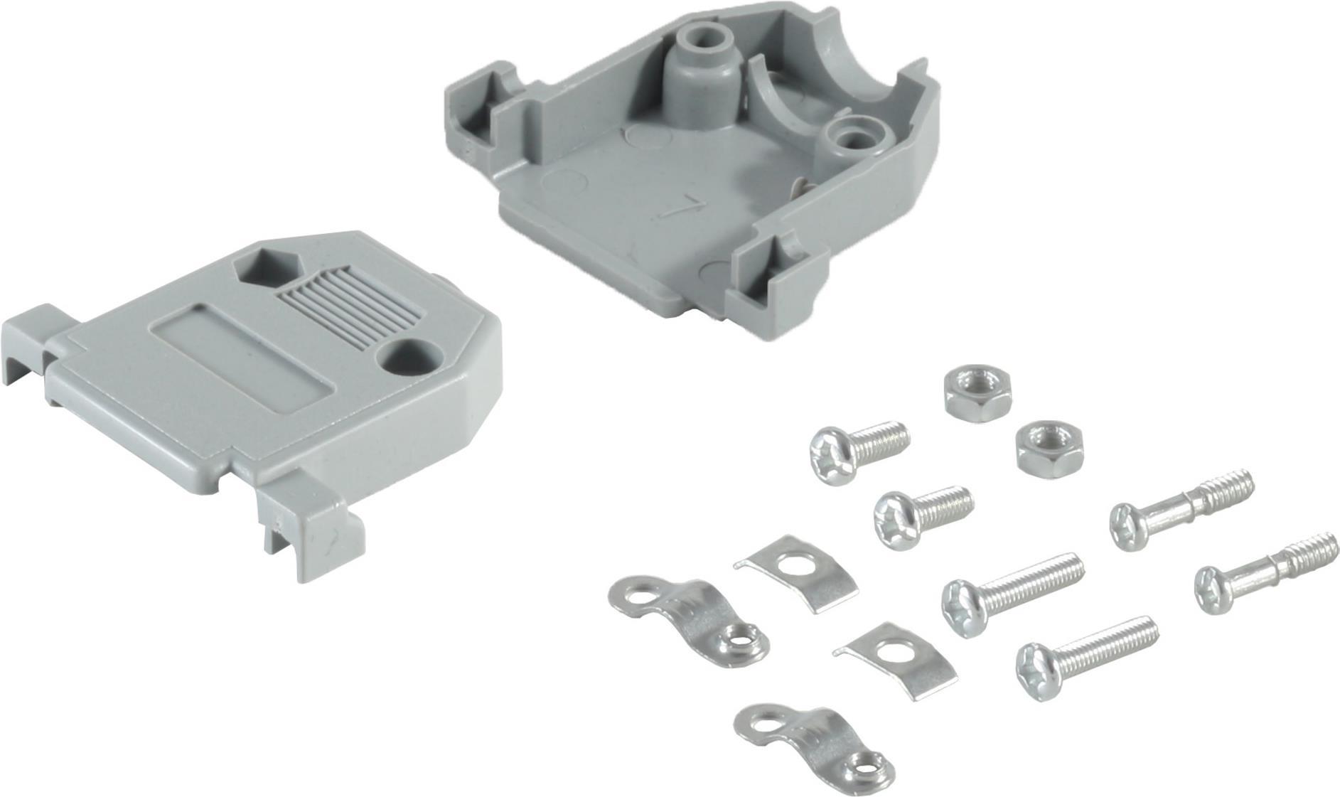 shiverpeaks BASIC-S Gehäuse für SUB-D Stecker/Kupplungen Kunststoff, 15-polig, postgrau, Polybeutel mit Eurolochung (BS79115)