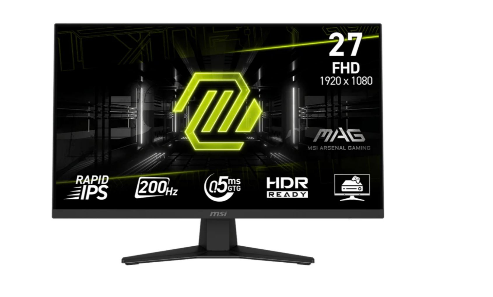 MSI MAG 274FDE, Gaming-Monitor - (68.6 cm (27 Zoll), schwarz, FullHD, Rapid-IPS, HDR Ready, Adaptive-Sync, 200Hz Panel) [Energieklasse E] (9S6-3CE41H-046)