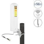 Delock 5G LTE Antenne SMA Stecker 3 - 5 dBi starr omnidirektional Wand- und Mastmontage (10036)