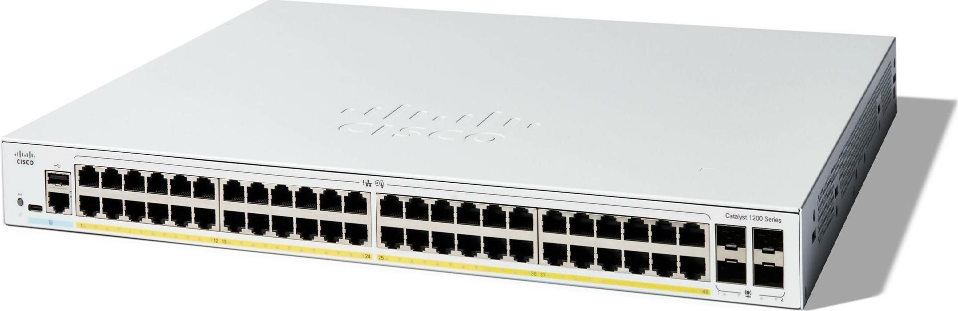 Cisco Catalyst C1200-48P-4G 48-Port PoE+ Gigabit Switch 4x SFP Weiß