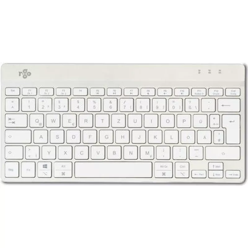 R-Go Tools Compact Break RGOCODEWLWH Tastatur Bluetooth QWERTZ Deutsch Weiß (RGOCODEWLWH) (geöffnet)