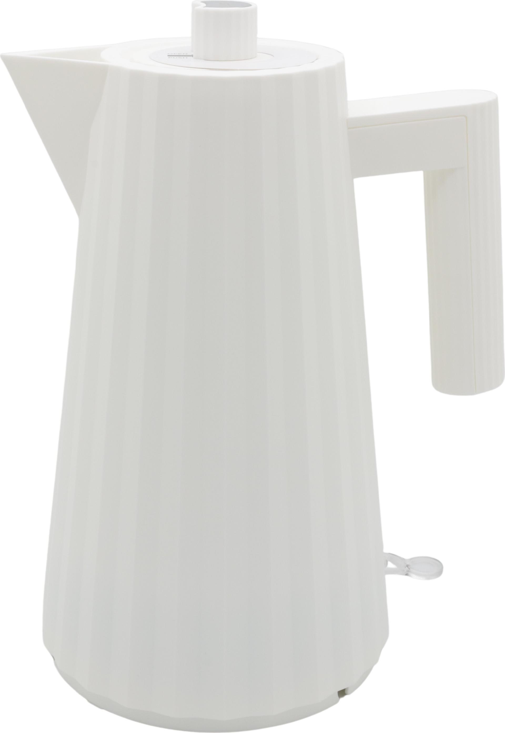 Alessi MDL06 W Plissé Elektrischer Wasserkocher weiß, EU-Stecker (MDL06 W)