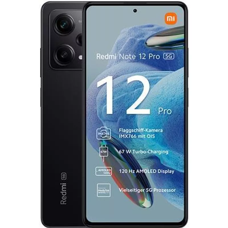 Xiaomi Redmi Note 12 Pro 5G 16,9 cm (6.67 Zoll) Dual-SIM Android 12 USB Typ-C 6 GB 128 GB 5000 mAh Schwarz (MZB0D2YEU) (geöffnet)