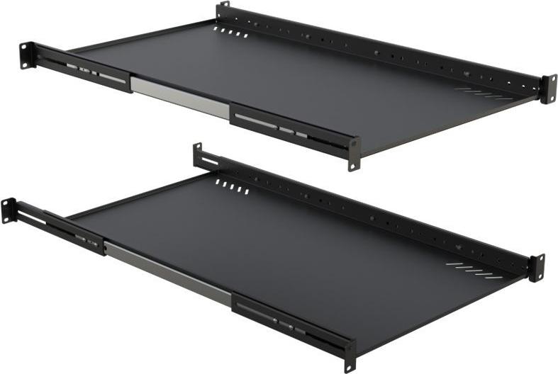 Lanview 19" D=1000 SIDE HANDLE MOVABLE SPECIAL SHELF BLACK (LVR1U-SLIDE-1000MM-BL)