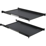 Lanview 19" D=1000 SIDE HANDLE MOVABLE SPECIAL SHELF BLACK (LVR1U-SLIDE-1000MM-BL)