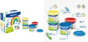 Pelikan Fingermalfarbe Basisfarben, 4er Set auf Wasserbasis, dermatologisch getestet, leicht ab - 1 Stück (701570)