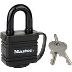 MASTER LOCK 2 x 40 mm breiteVorhngeschlsser aus Stahl mit Stiftzuhaltung und Abdeckung; schwarz (7804EURT)