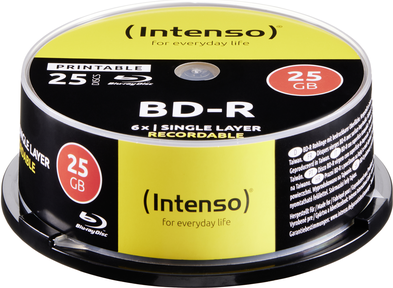 Intenso Blu-Ray Rohling BD-R Printable 25 GB 6x Speed 25er CakeBox (5101114)