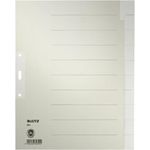 LEITZ Register, Tauenpap.(RC), 100g/m², blanko, A4, vo.Höhe, ü, 10Bl., grau 1 Stück (1221-00-85)