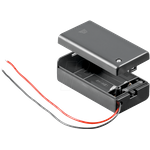 Wentronic Goobay 1x 9V Block Batteriehalter, Schwarz - lose Kabelenden, wasserabweisend (48171)
