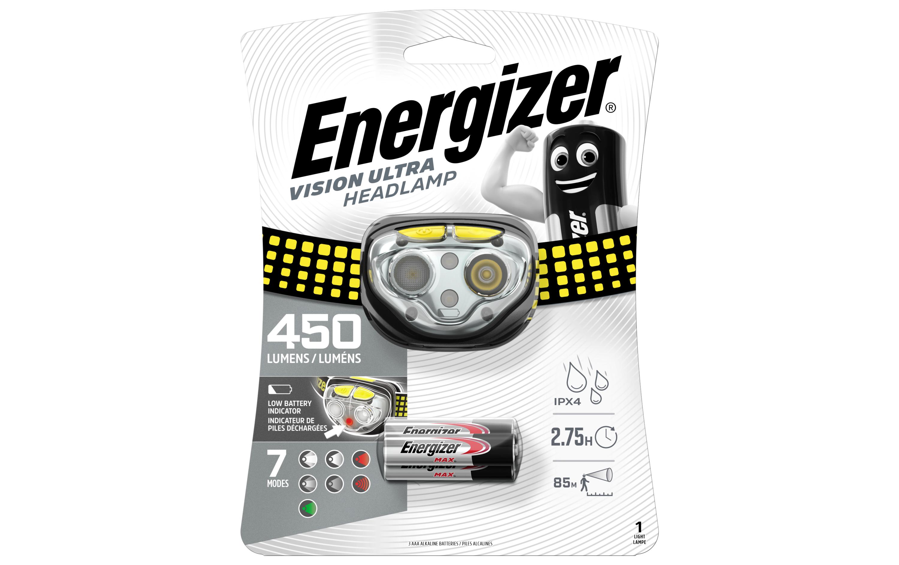Energizer Vision Ultra HDE321 Stirnlampe LED 450 lm Schwarz, Gelb, Transparent