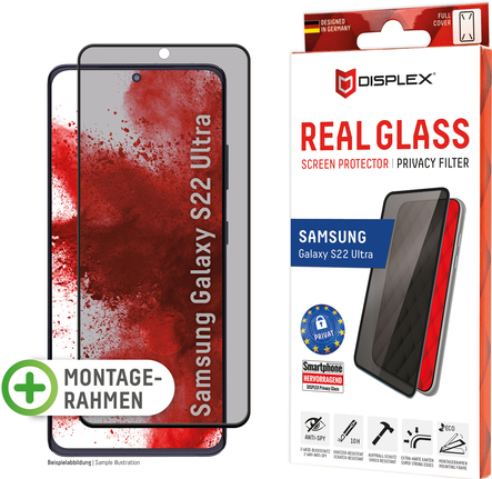 Displex Privacy Panzerglas (10H) für Samsung Galaxy S22 Ultra (01580)