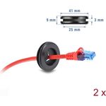 Delock Gummi Kabeldurchführung rund O schwarz 2 Stück (67327)