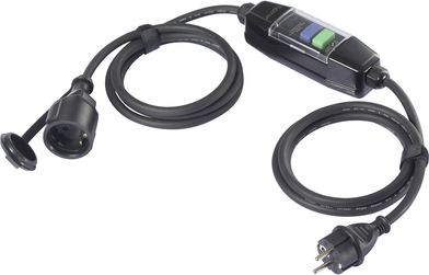 Sygonix SY-6052178 Personenschutz-Verlängerungskabel PRCD 230 V/AC 3 m Schwarz IP44