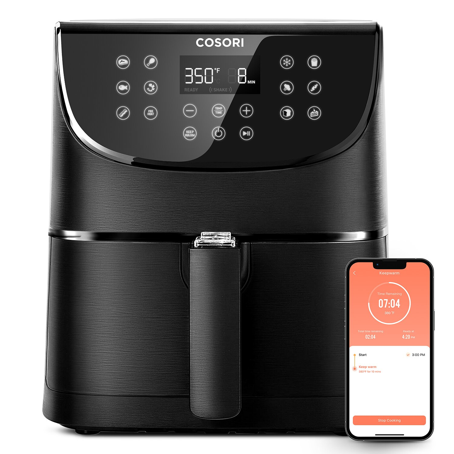 Cosori Smart Chef Edition CS158-RXB Heißluftfritteuse 5,5 l 1700 W Schwarz