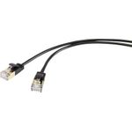 Renkforce RF-4538186 RJ45 Netzwerkkabel, Patchkabel CAT 8.1 F/FTP 0.50 m Schwarz extrem dünn, vergoldete Steckkontakte 1 St. (RF-4538186)