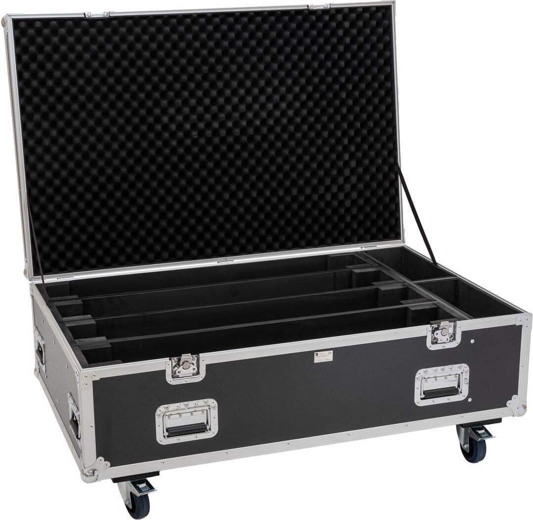 ROADINGER Flightcase PRO 4x LED BAR-8 SWING mit Rollen schwarz max. 50 kg