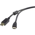 Renkforce DisplayPort / HDMI Anschlusskabel [1x DisplayPort Stecker - 1x HDMI-Stecker] 1.80 m Schwarz Renkforce (29212c56)
