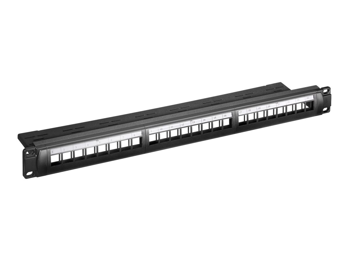 Wentronic goobay 95743 Keystone Patch Panel 24 Port 19" 1HE Unbestückt Schwarz