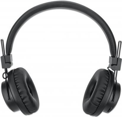 MANHATTAN Sound Science Bluetooth® On-Ear Headset Bluetooth 5.0, Mikrofon, Bedienelemente, FM-Radio, MicroSD-Kartenslot, 3,5-mm-Klinkenbuchse, ohraufliegendes Design, schwarz (165389)