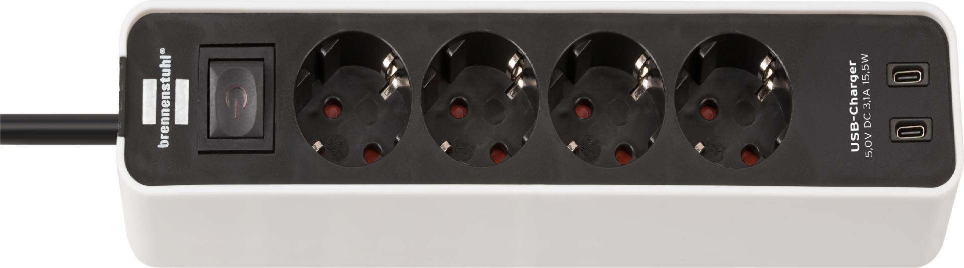 Brennenstuhl 1153240126 Steckdosenleiste mit Schalter Weiß Schutzkontakt 1 St. (1153240126)