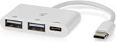 Nedis USB-Hub| 1x USB-C| 2x USB 2.0 A Female| 3-Port port s| (CCGB64785WT01)