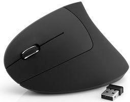 MediaRange ergonomische Maus optisch kabellos für Linkshänder schwarz (MROS233)