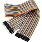 Renkforce Jumper-Kabel Arduino, Banana Pi, Raspberry Pi [40x Drahtbrücken-Stecker - 40x Drahtbrücken-Buchse] 60.00 cm Bunt (RF-4599682)