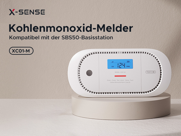 X-Sense XC01-M Kohlenmonoxid-Melder Kabellos Weiß