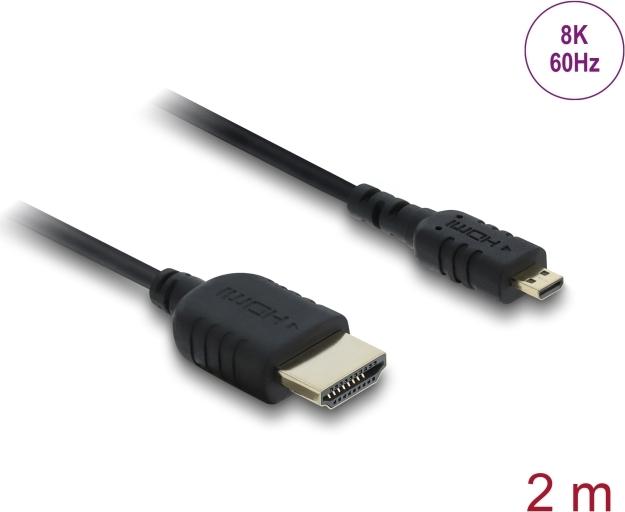 Delock Koaxiales High Speed HDMI Kabel Stecker zu Micro 8K 60 Hz (81691)