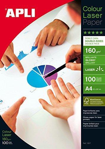 agipa Laser-Foto-Papier, DIN A4, 160 g/qm, hochglänzend beidseititg bedruckbar, für Laserdrucker - 1 Stück (011817)