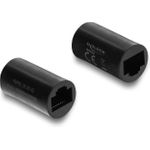 Delock Netzwerkkabelverbinder RJ45 Kupplung Buchse zu Buchse Cat.6 Zylindrische Form schwarz (90836)