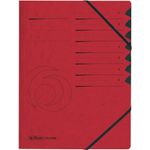 herlitz Ordnungsmappe easyorga, A4, Karton, 7 Fächer, rot Colorspan-Karton, 355 g-qm, innen schwarzer Manila-Karton (10843068)
