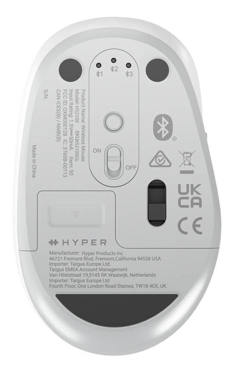 Targus HyperSpace Next Kabellose Maus Bluetooth 5.0 2400 DPI Weiß, Space-grau