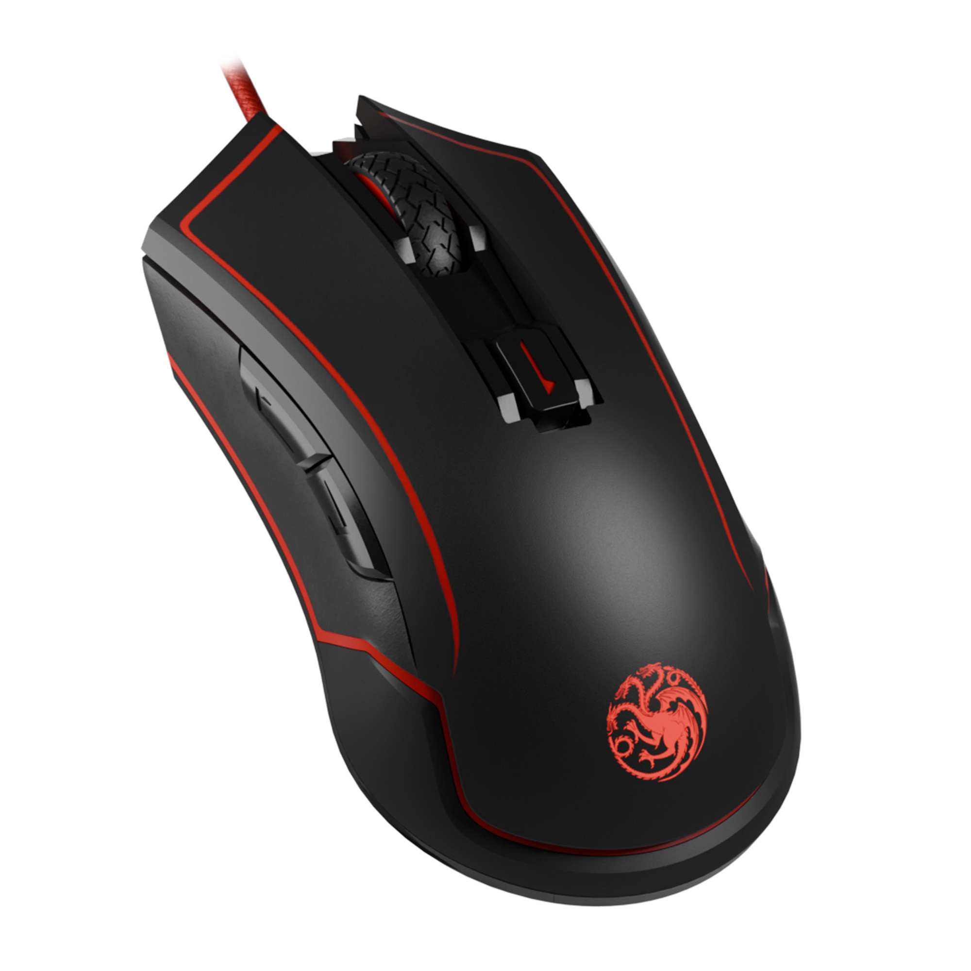 Lexip Game of Thrones Targaryen Gaming-Maus 4800 DPI Schwarz/Rot