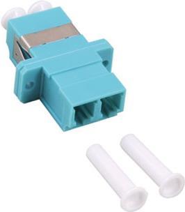 ACT Fiber optic LC duplex adapter multimode OM3. Connectors: LC/LC Lc duplex adapter om3 aqua (EA9005)