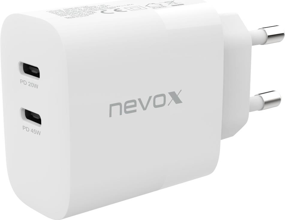 NEVOX 45W DUAL - USB - C POWER DELIVERY (PD) LADEGERÄT GAN, WEISS (HC-2137)