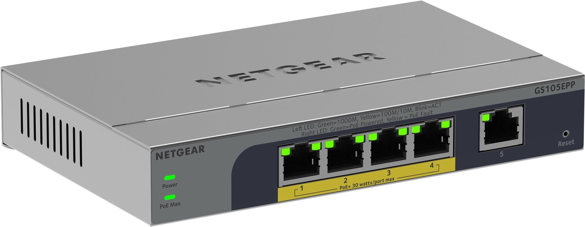 Netgear 5PT GB Plus Switch W/PoE+ GS105EPP (GS105EPP-100EUS)