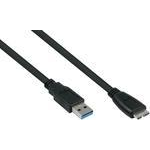 Alcasa UK30P-AMB-018S USB Kabel 1,8 m USB 3.2 Gen 1 (3.1 Gen 1) USB A Micro-USB B Schwarz (UK30P-AMB-018S)