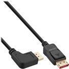 INTOS ELECTRONIC InLine 17152L DisplayPort 1.4 Kabel Stecker auf Stecker, links gewinkelt, schwarz/g