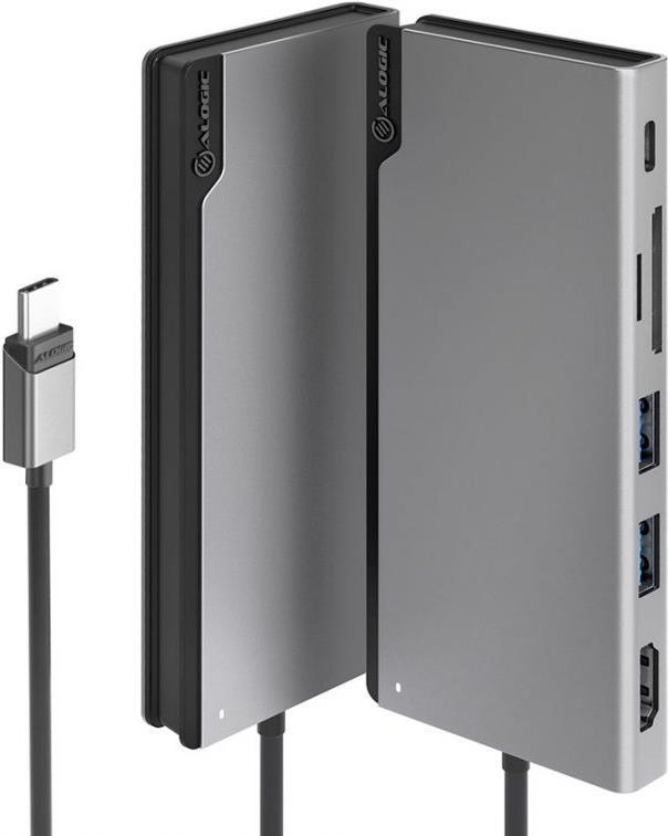 ALOGIC ULDUNIV2-SGR Notebook-Dockingstation & Portreplikator Kabelgebunden USB 3.2 Gen 1 (3.1 Gen 1) Type-C Grau (ULDUNIV2-SGR)