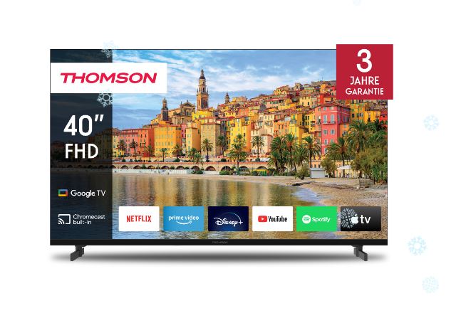 Thomson 101 cm LED-Fernseher, 40 Zoll, Auflösung: 1.920x1.080 Pixel, Full HD, H.265 HEVC, Direct LED [Energieklasse E] (40FG2S14)