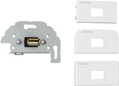 Kindermann 7456-522 USB 2.0 (Typ A) Anschlussblende mit Kabelp., w/RAL 9010 (7456000522)