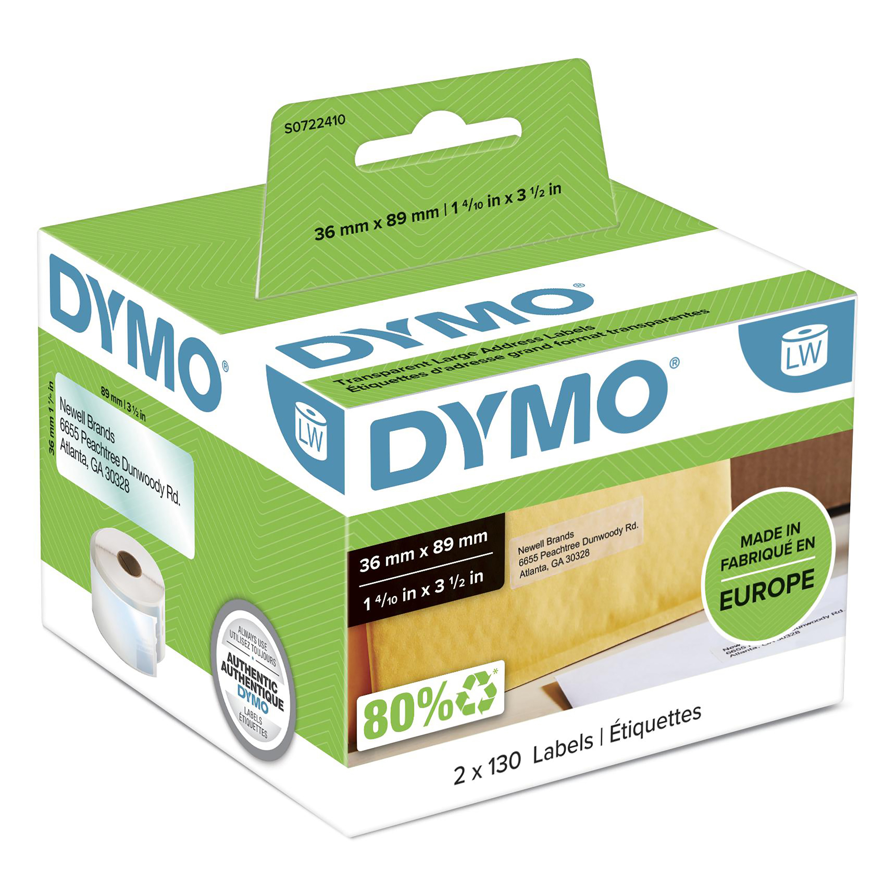 DYMO LabelWriter Address 36 x 89 mm Adressetiketten 12 Rollen Weiß
