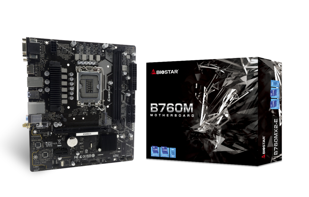 Biostar B760MX2-E Mainboard Intel B760 LGA 1700 Micro ATX Schwarz