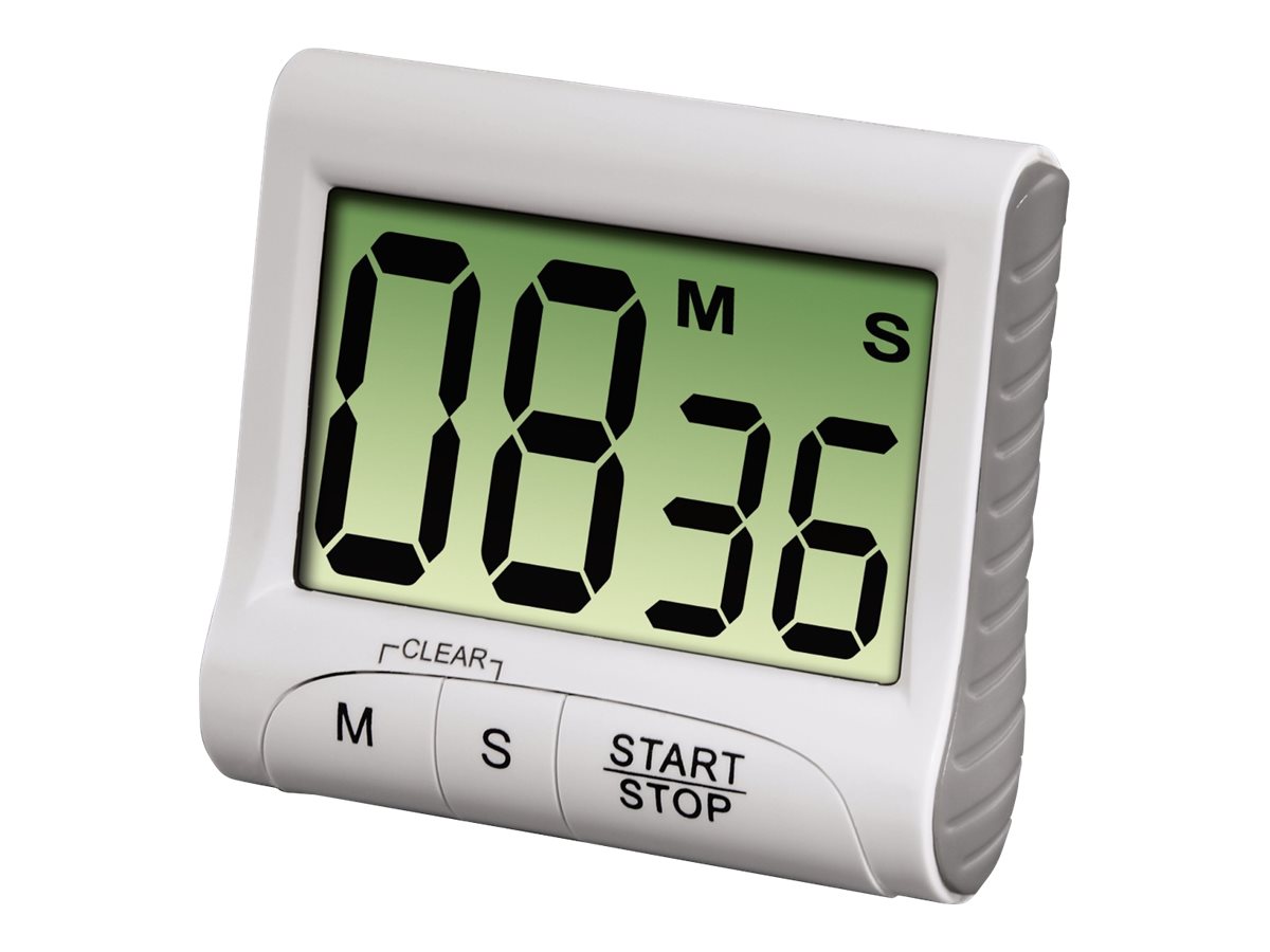 Xavax Countdown Digitaler Kurzzeitwecker Weiß/Silber