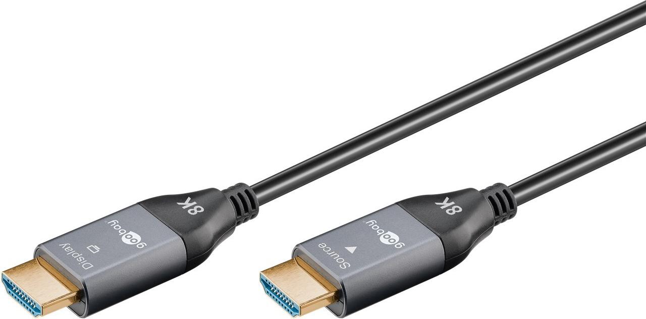 Goobay Optisches Hybrid Ultra High-Speed HDMI Kabel AOC 8K 60Hz schwarz/grau (76275)